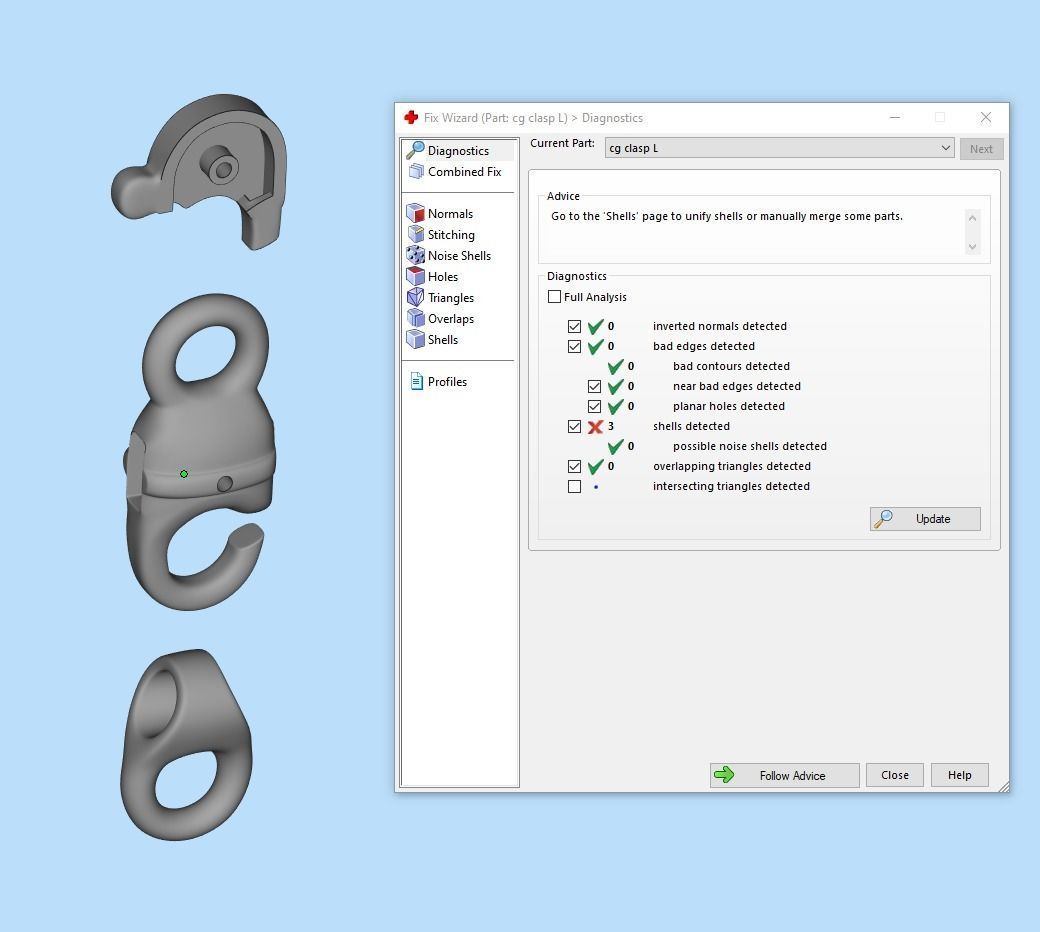 Gold Lobster Claw Clasp Bracelet Chain 3D print model_11