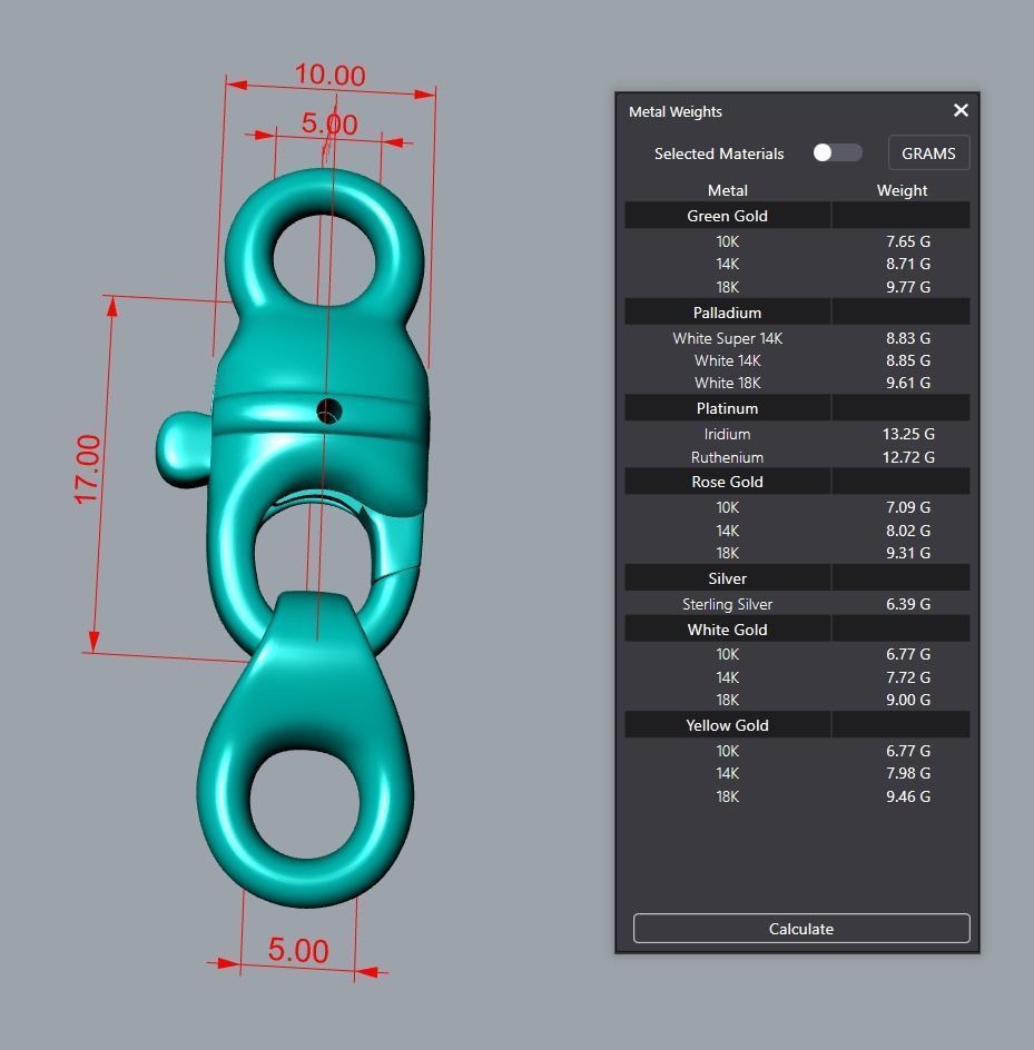 Gold Lobster Claw Clasp Bracelet Chain 3D print model_10