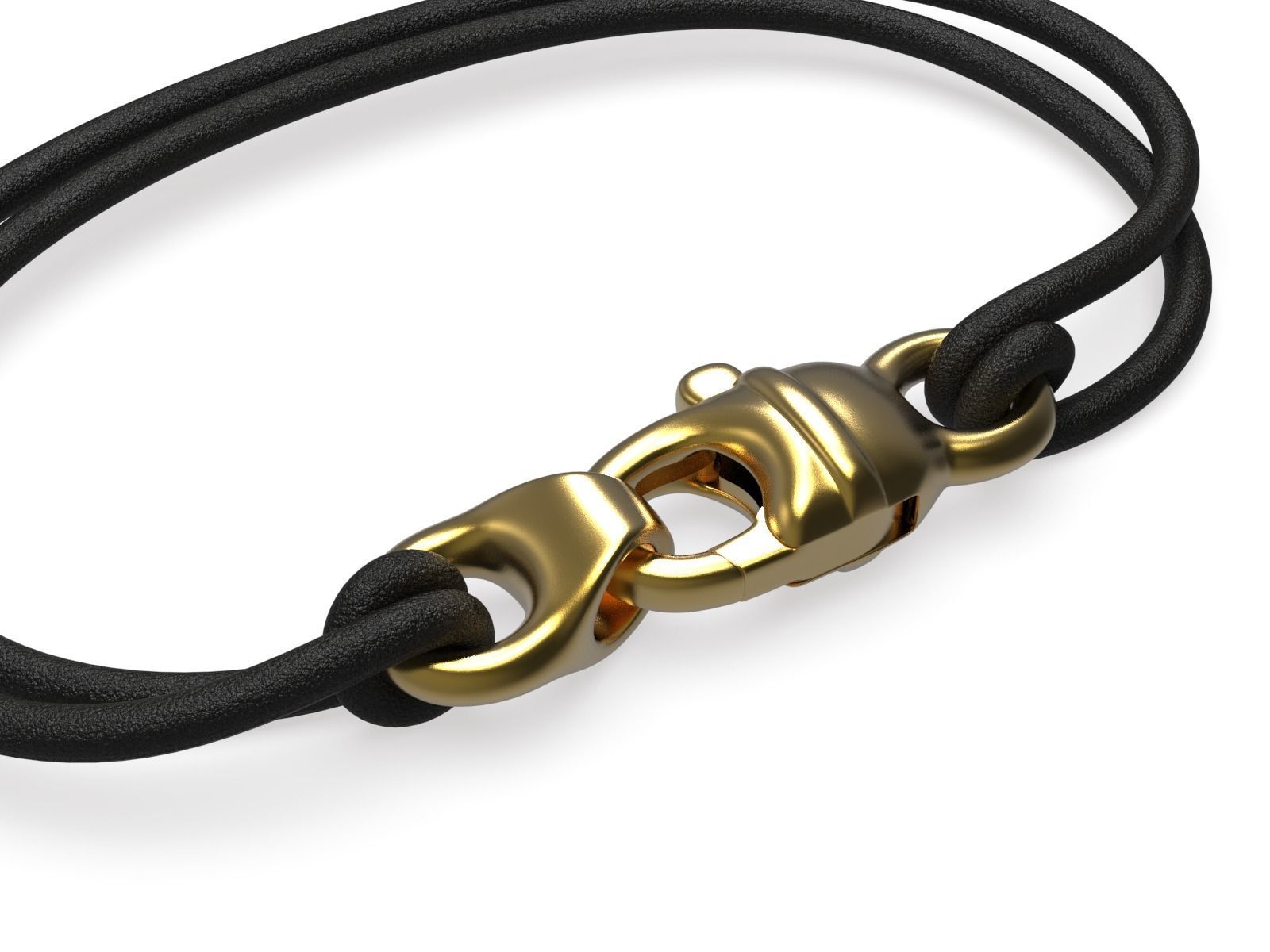 Gold Lobster Claw Clasp Bracelet Chain 3D print model_6