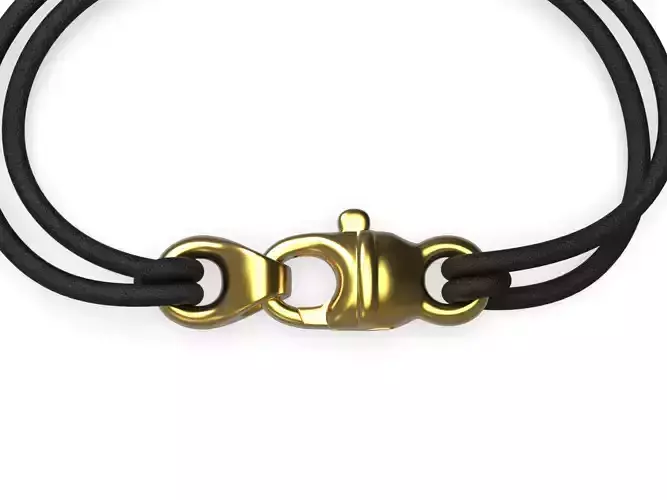 Gold Lobster Claw Clasp Bracelet Chain 3D print model