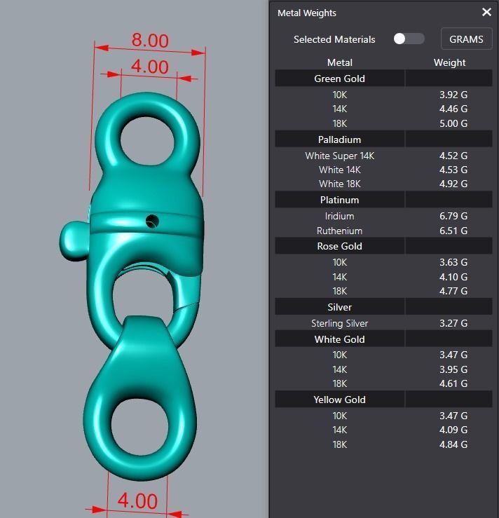 Gold Lobster Claw Clasp Bracelet Chain 3D print model_8