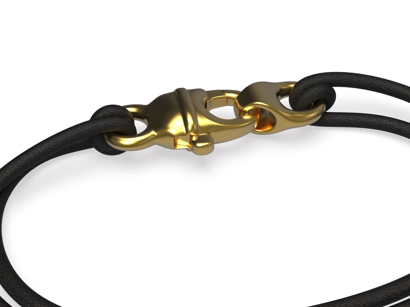 Gold Lobster Claw Clasp Bracelet Chain 3D print model_4