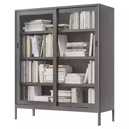 IKEA - IDASEN Glass showcase with sliding doors with books