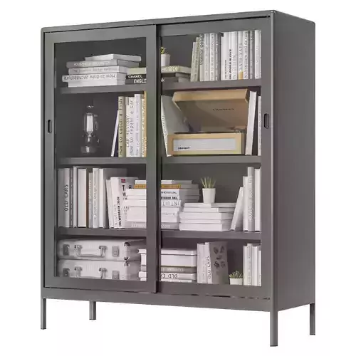 IKEA - IDASEN Glass showcase with sliding doors with decor