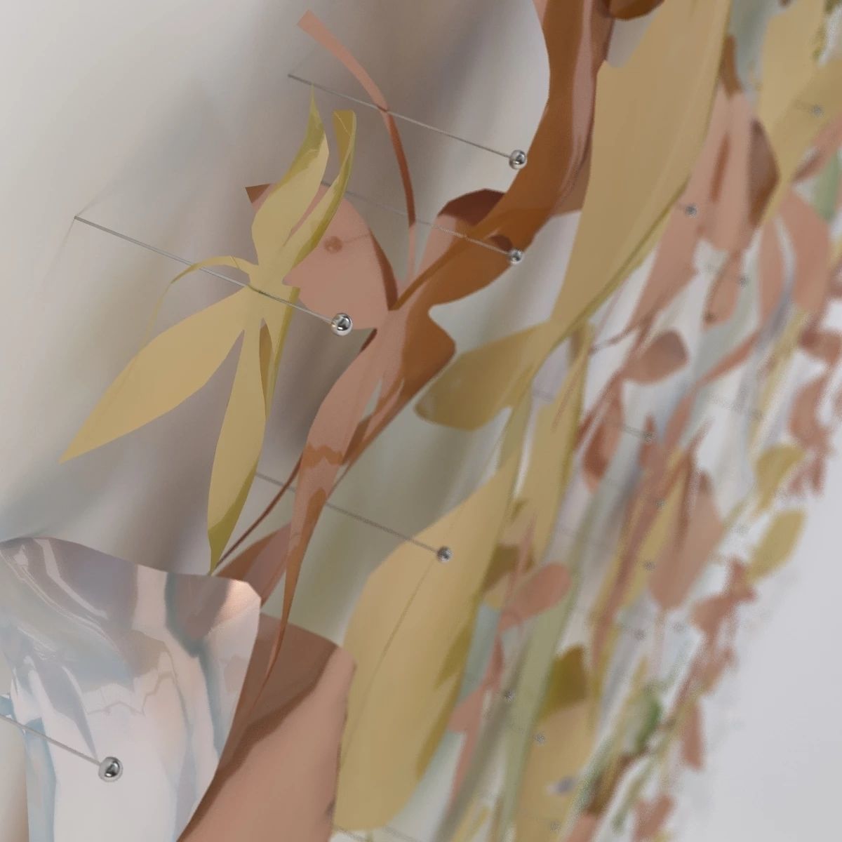 Leaf Wall Sculpture 3D model_4