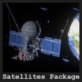 Satellites Package 10 Assets Low-poly 3D model_15