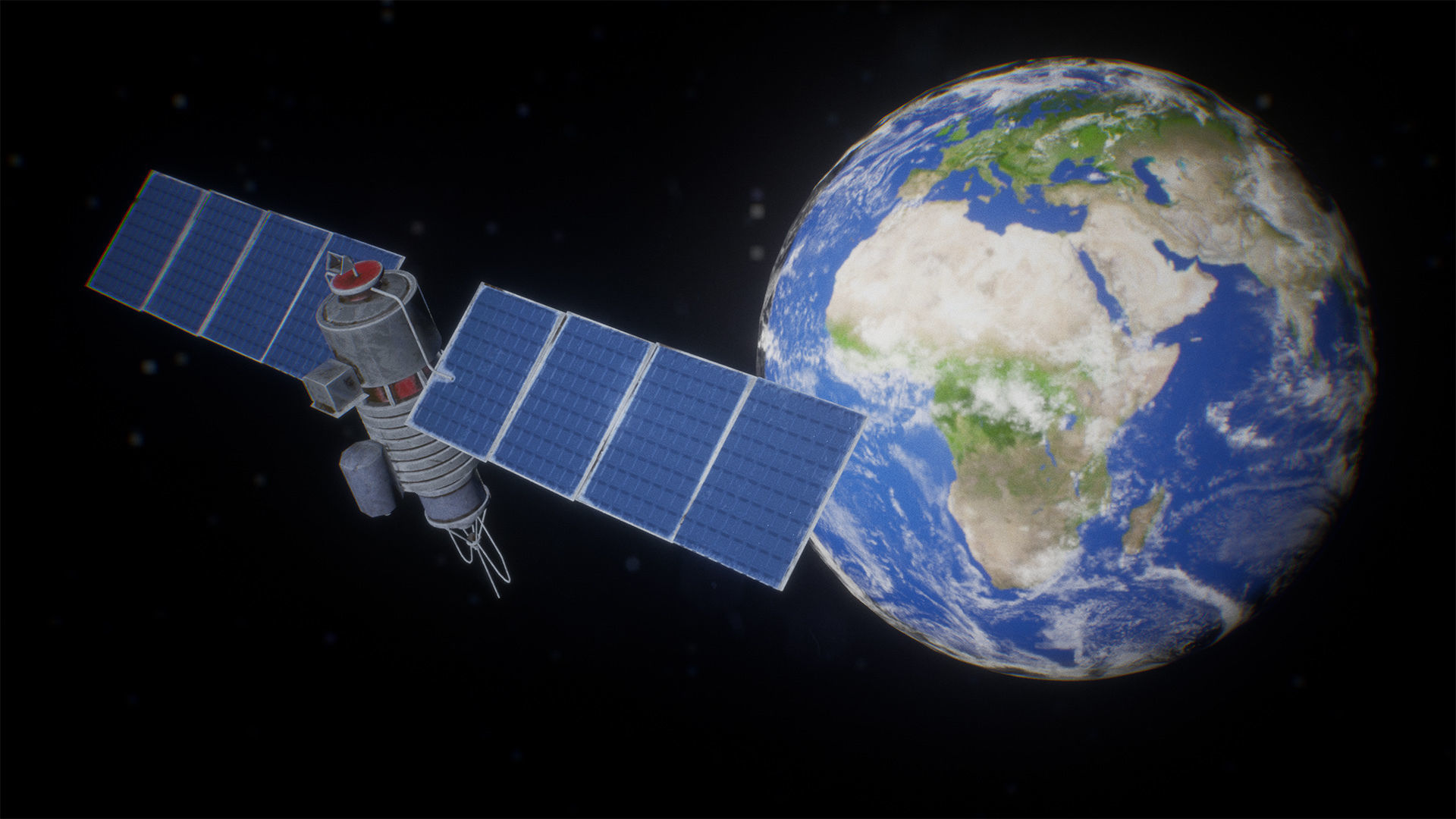 Satellites Package 10 Assets Low-poly 3D model_4