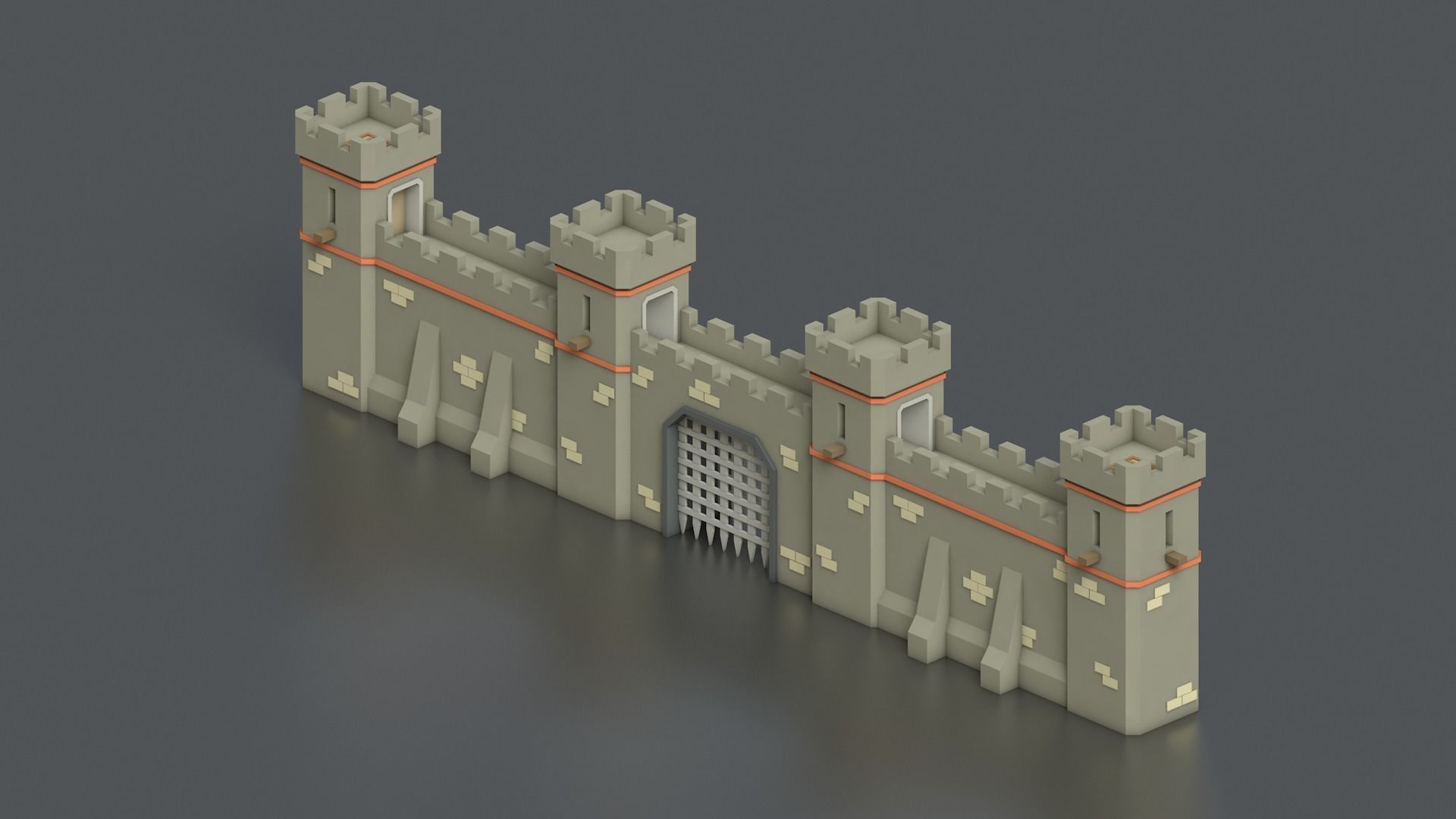 Low Poly Medieval Middle Age City 3D Asset Pack Low-poly 3D model_42