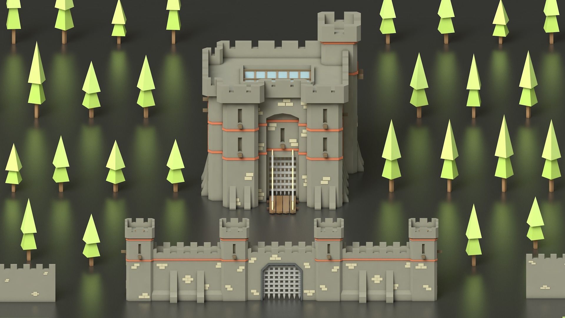 Low Poly Medieval Middle Age City 3D Asset Pack Low-poly 3D model_4