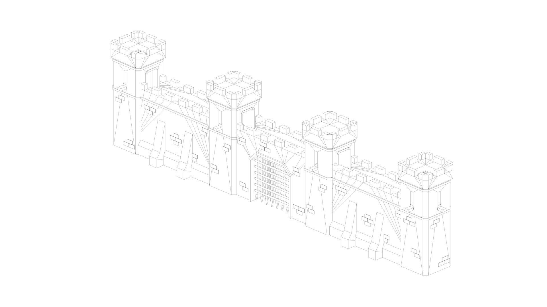 Low Poly Medieval Middle Age City 3D Asset Pack Low-poly 3D model_43