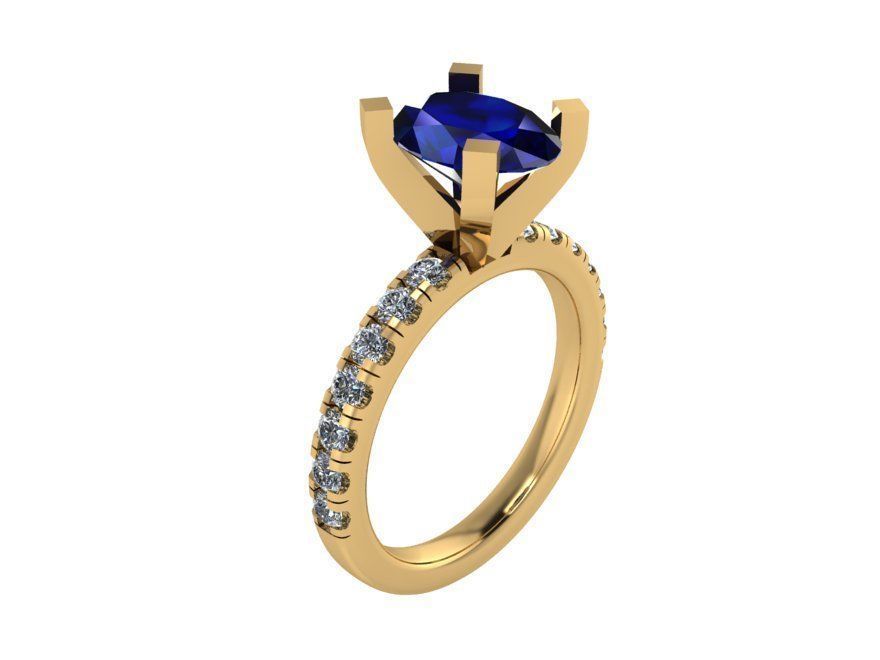 Dark blue diamond ring 2306 3D print model 3D print model_1
