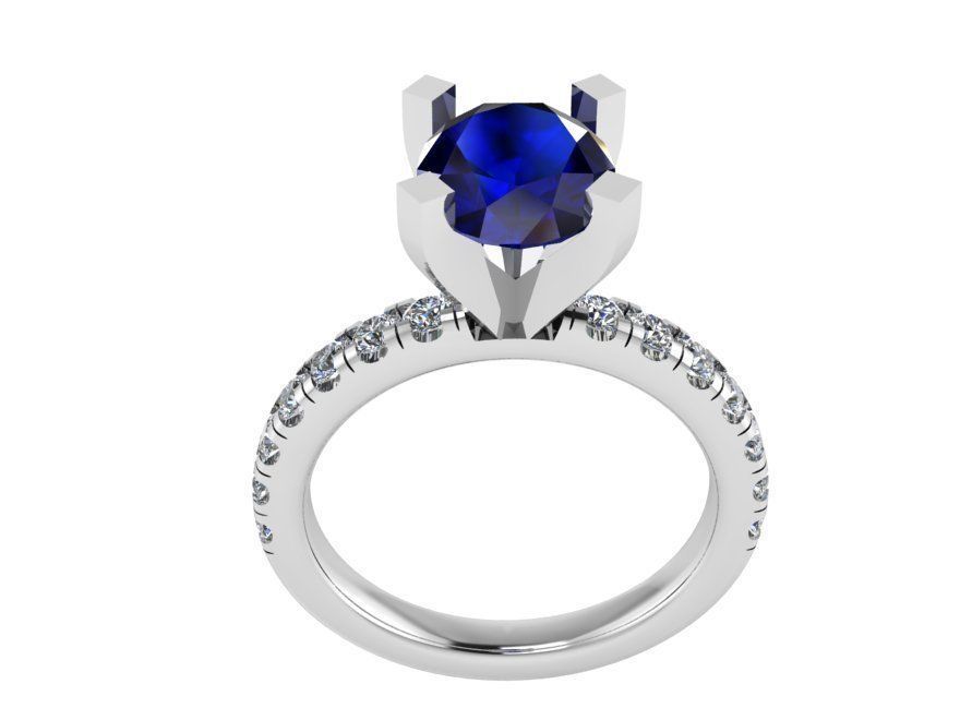 Dark blue diamond ring 2306 3D print model 3D print model_2