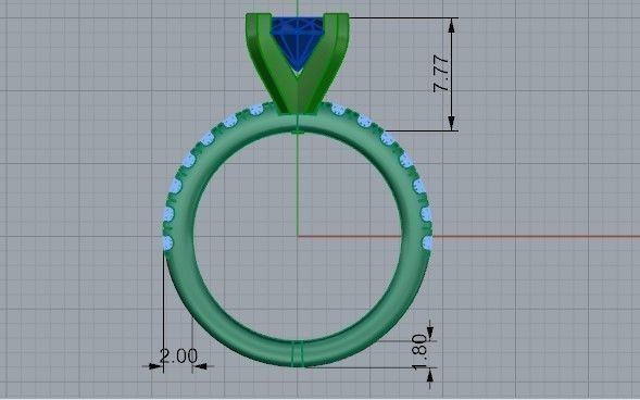 Dark blue diamond ring 2306 3D print model 3D print model_6