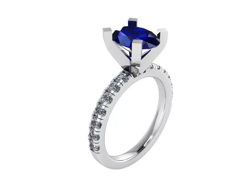 Dark blue diamond ring 2306 3D print model 3D print model_0