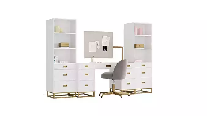 Restoration Hardware Avalon Storage Desk Study Wall Set