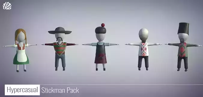 Lowpoly Stickman Pack - 3D Figure models