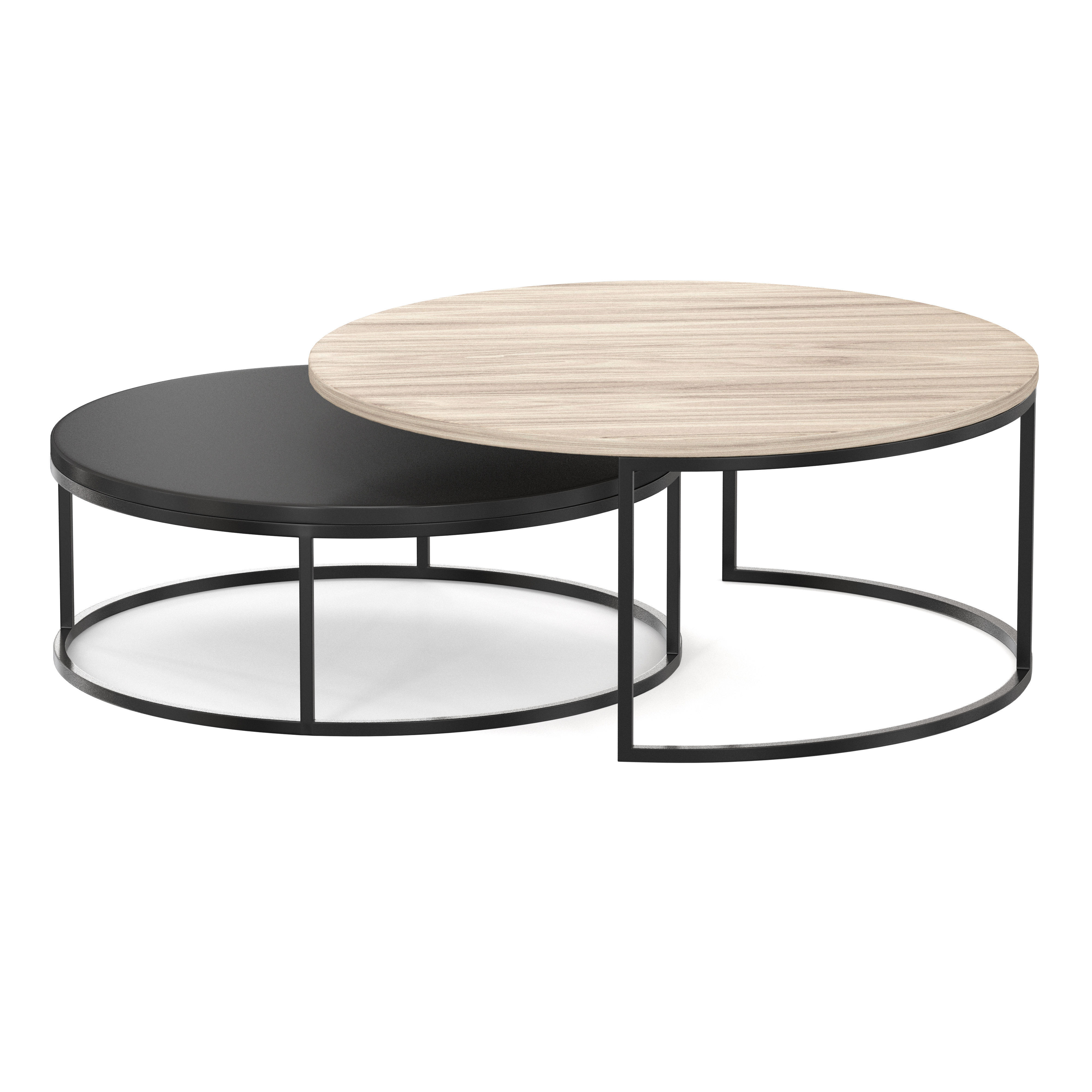 Modern Round Nesting coffee table 3D model_1