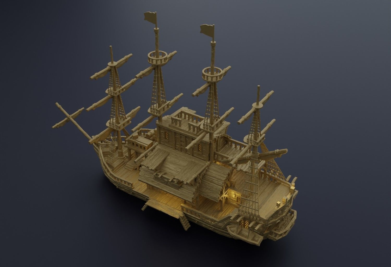 Floating Pirate Tavern  Tabletop Terrain 28 MM 3D print model_6