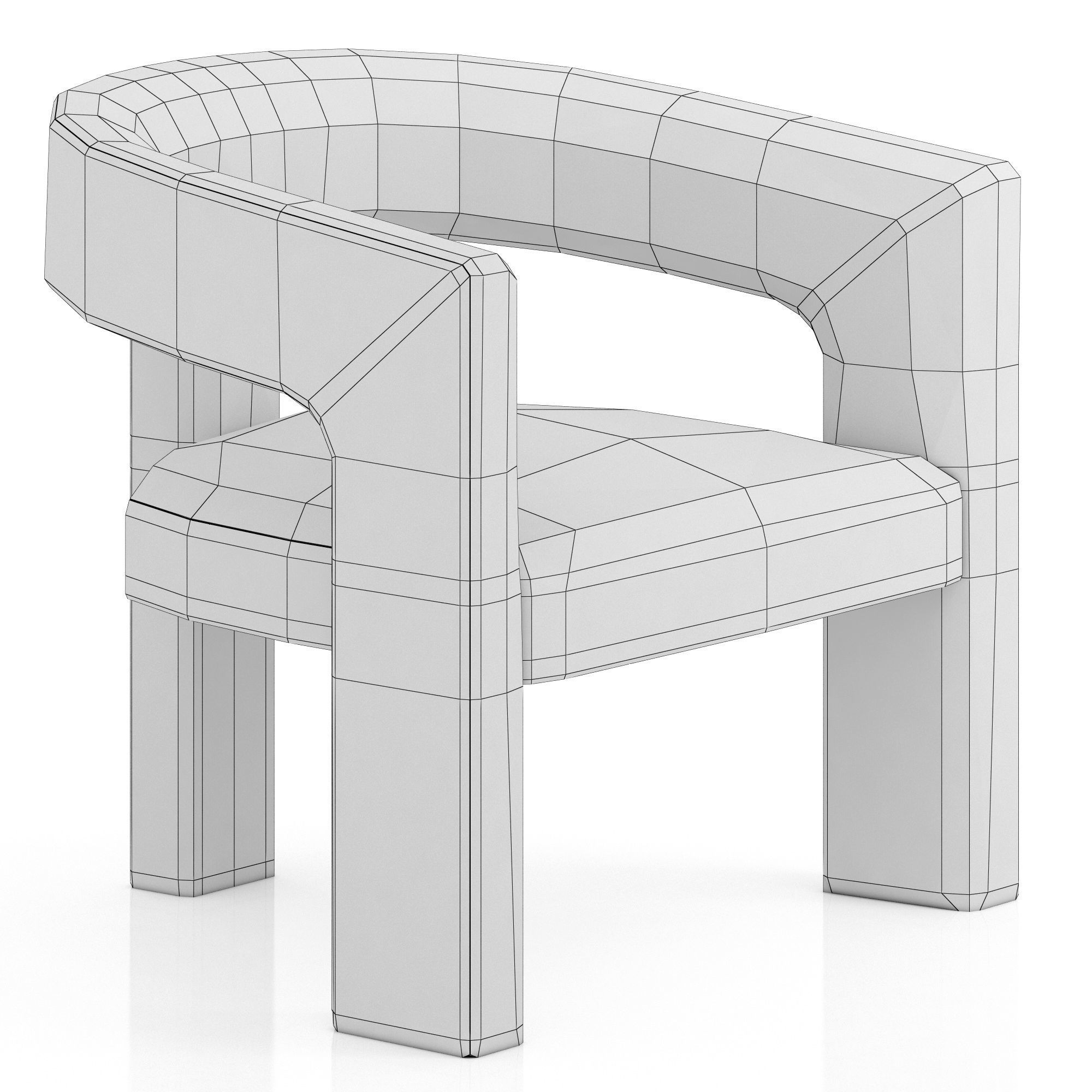 Restoration Hardware Ines Open-Back Chair 3D model_8