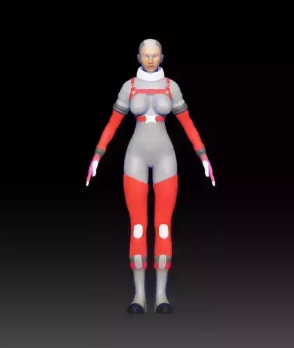 basic 3d model woman in spacesuit Free 3D model
