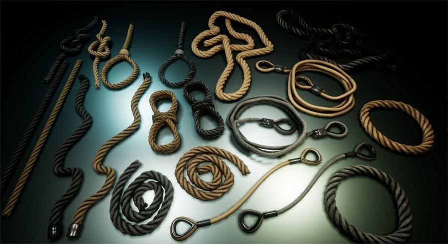 Ropes And Wires 20 Variations Low-poly 3D model_13