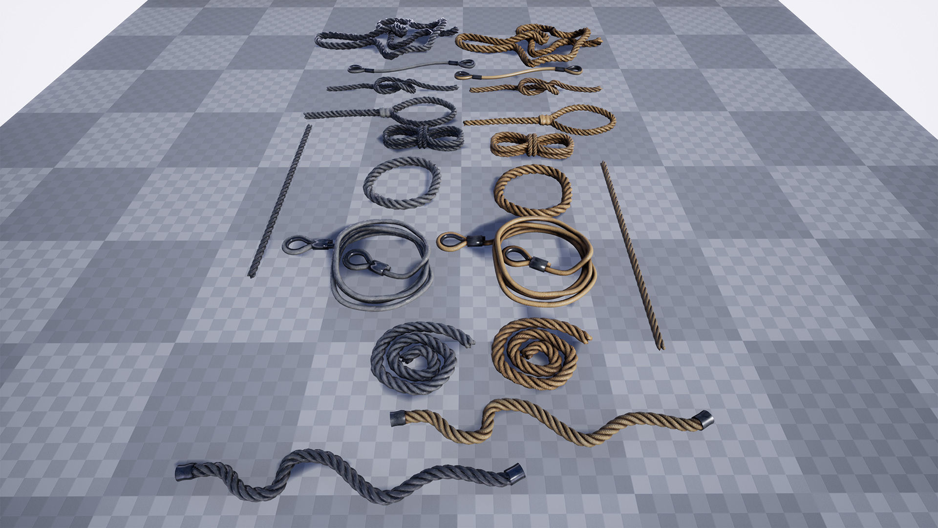 Ropes And Wires 20 Variations Low-poly 3D model_12