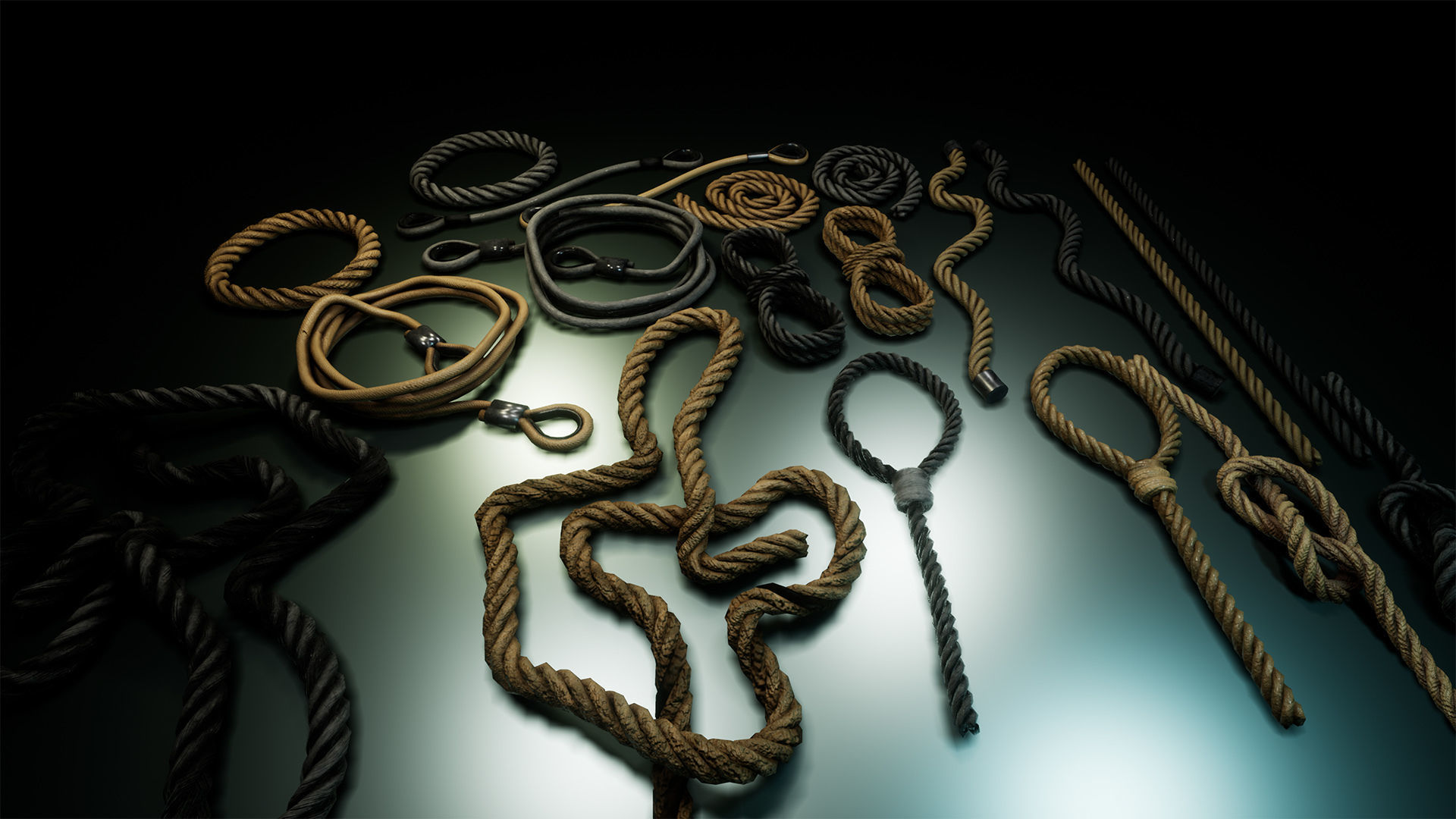 Ropes And Wires 20 Variations Low-poly 3D model_4