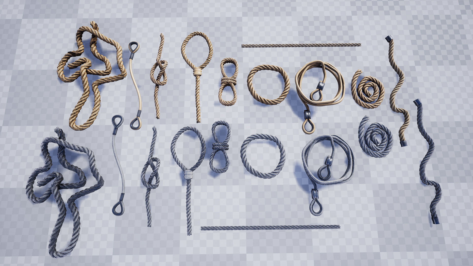 Ropes And Wires 20 Variations Low-poly 3D model_9