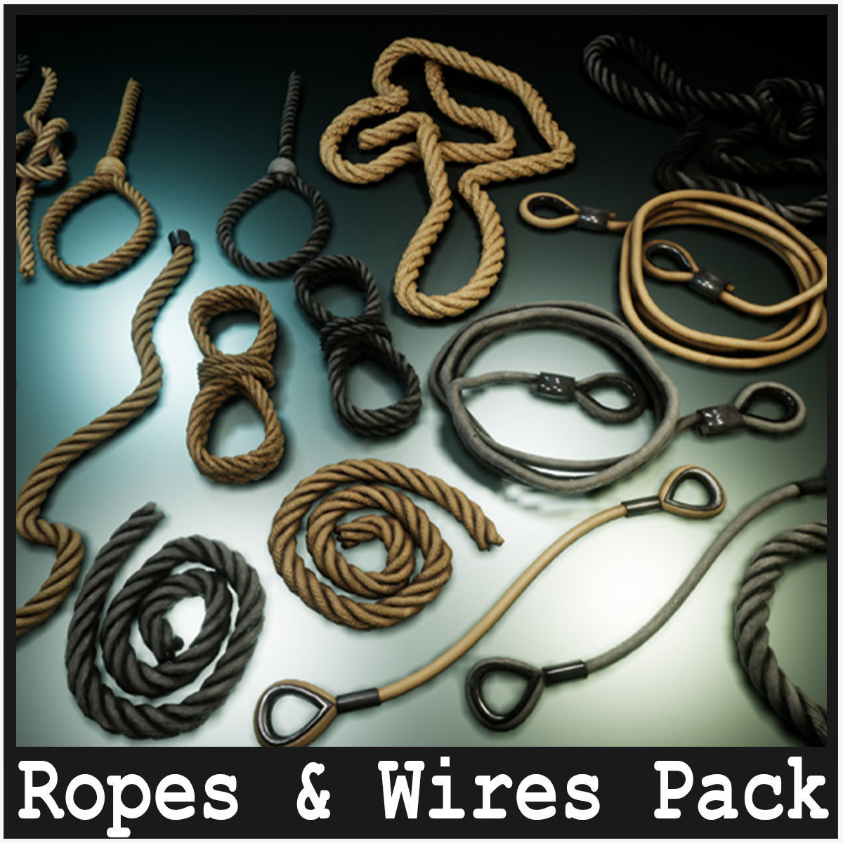 Ropes And Wires 20 Variations Low-poly 3D model_1