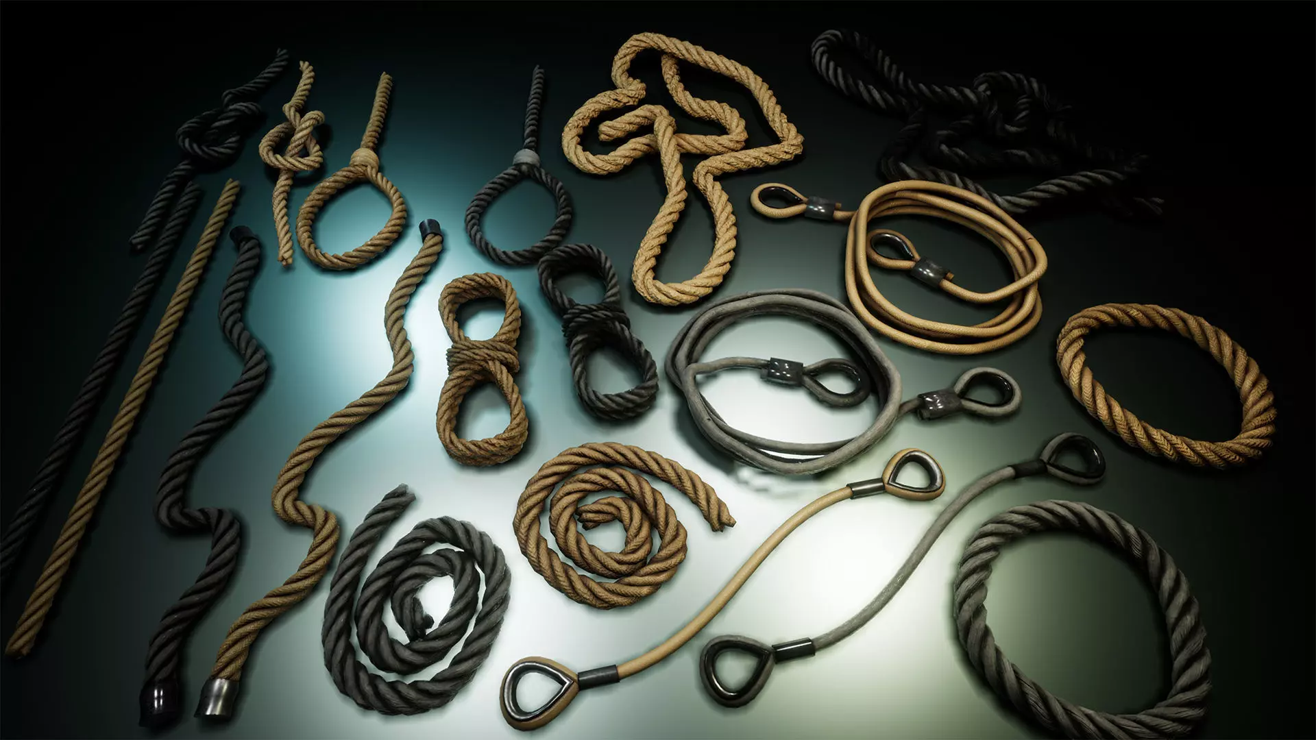 Ropes And Wires 20 Variations Low-poly 3D model_0