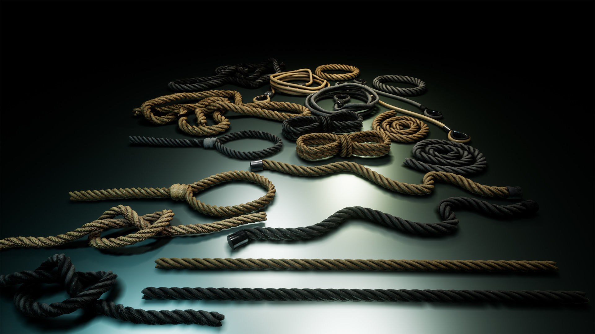 Ropes And Wires 20 Variations Low-poly 3D model_2