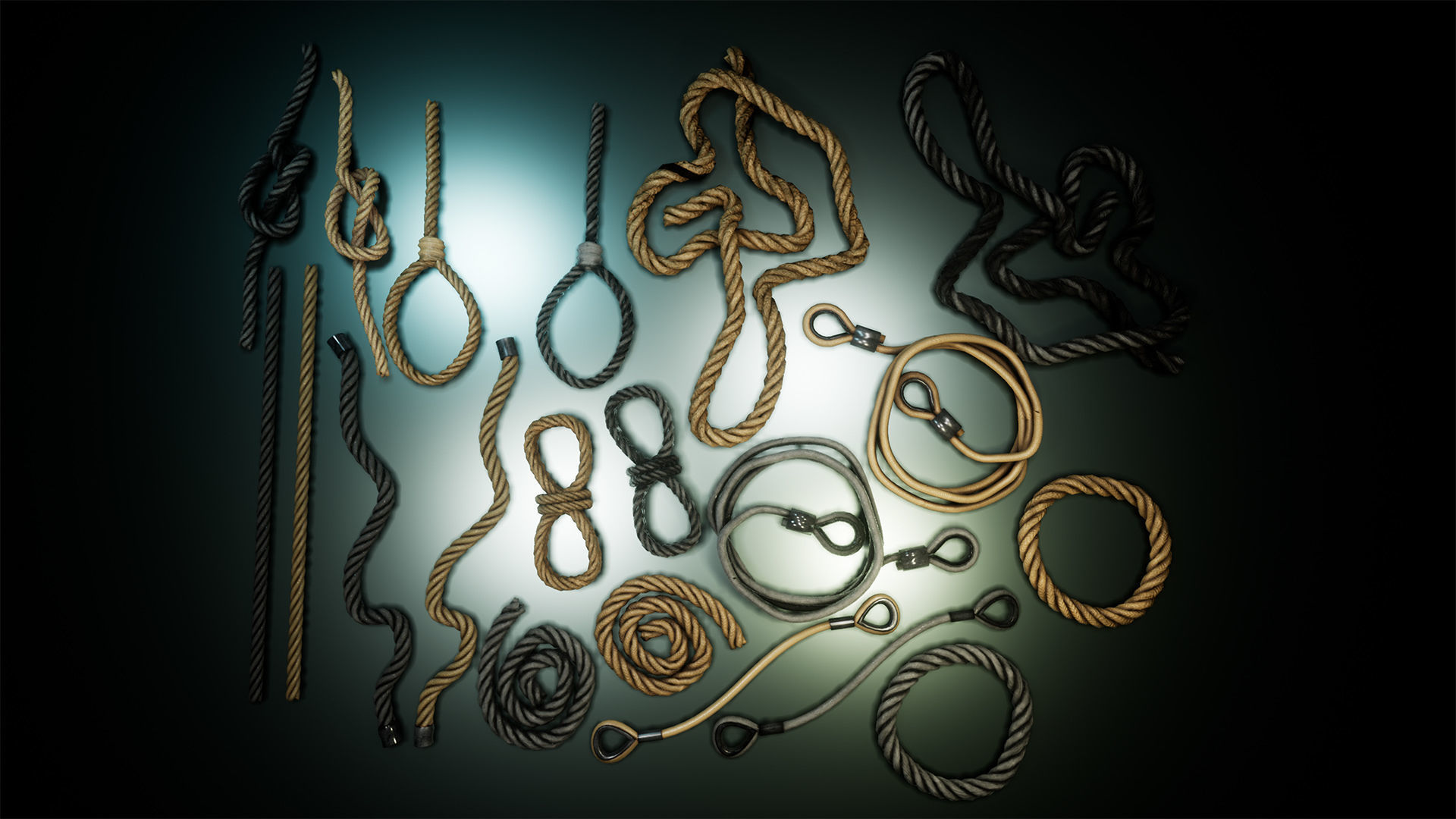 Ropes And Wires 20 Variations Low-poly 3D model_8