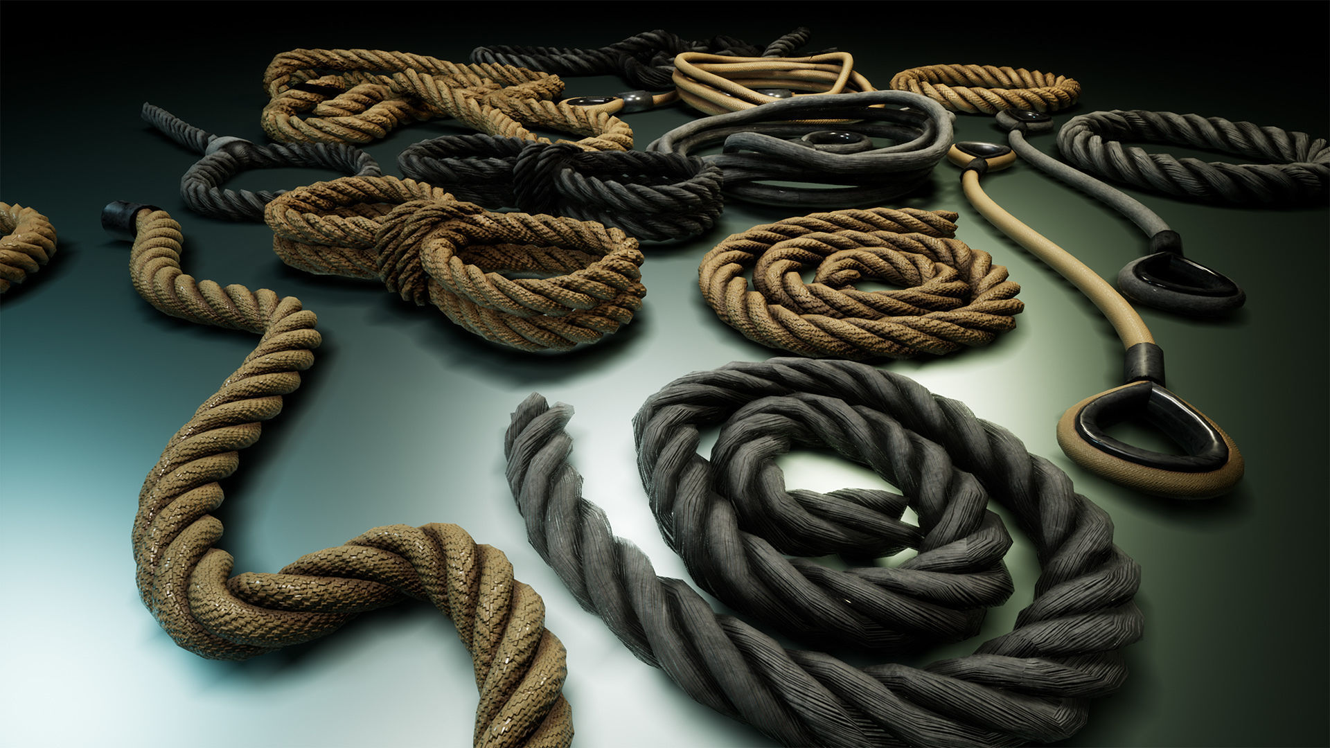 Ropes And Wires 20 Variations Low-poly 3D model_6
