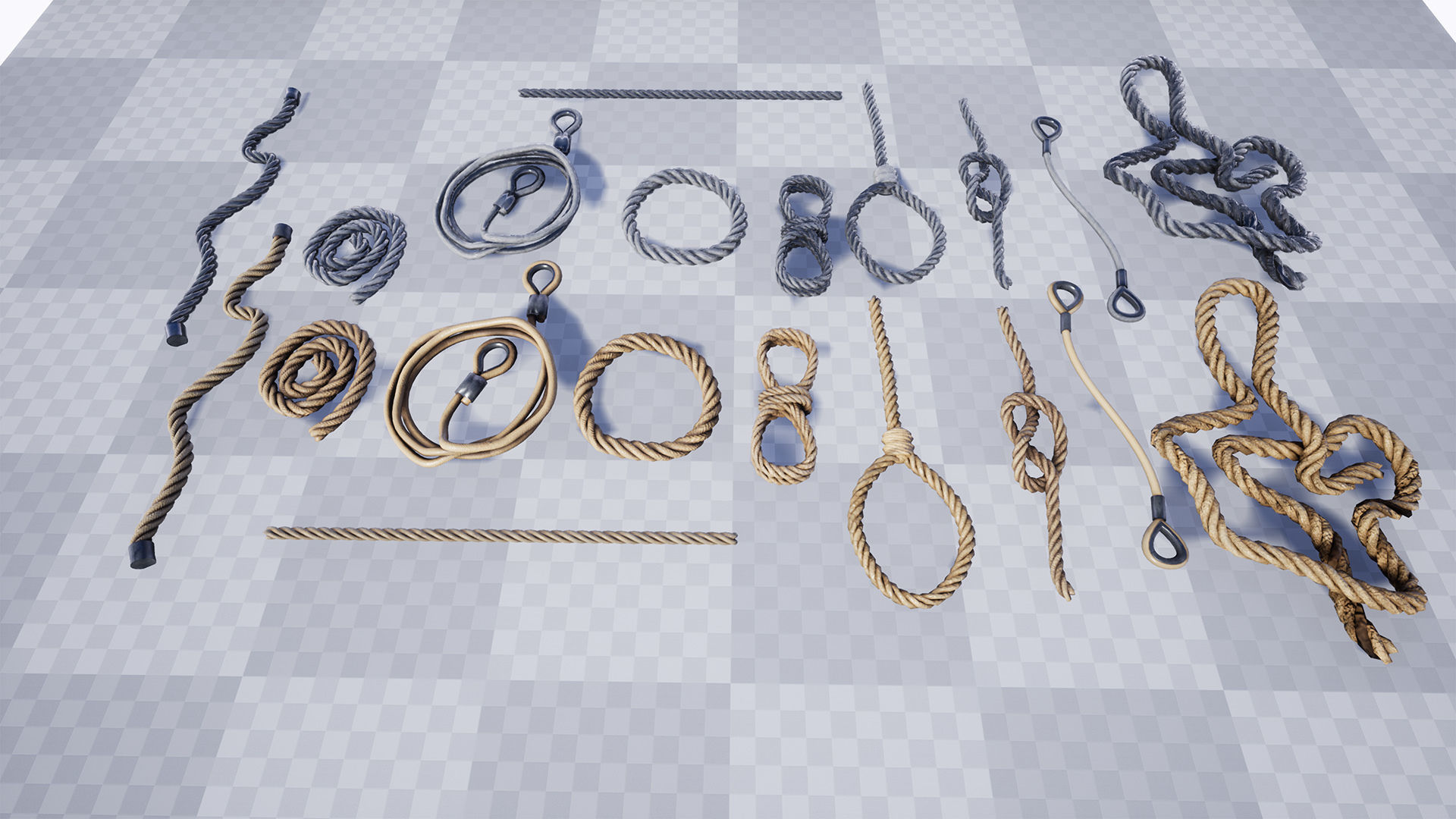 Ropes And Wires 20 Variations Low-poly 3D model_11