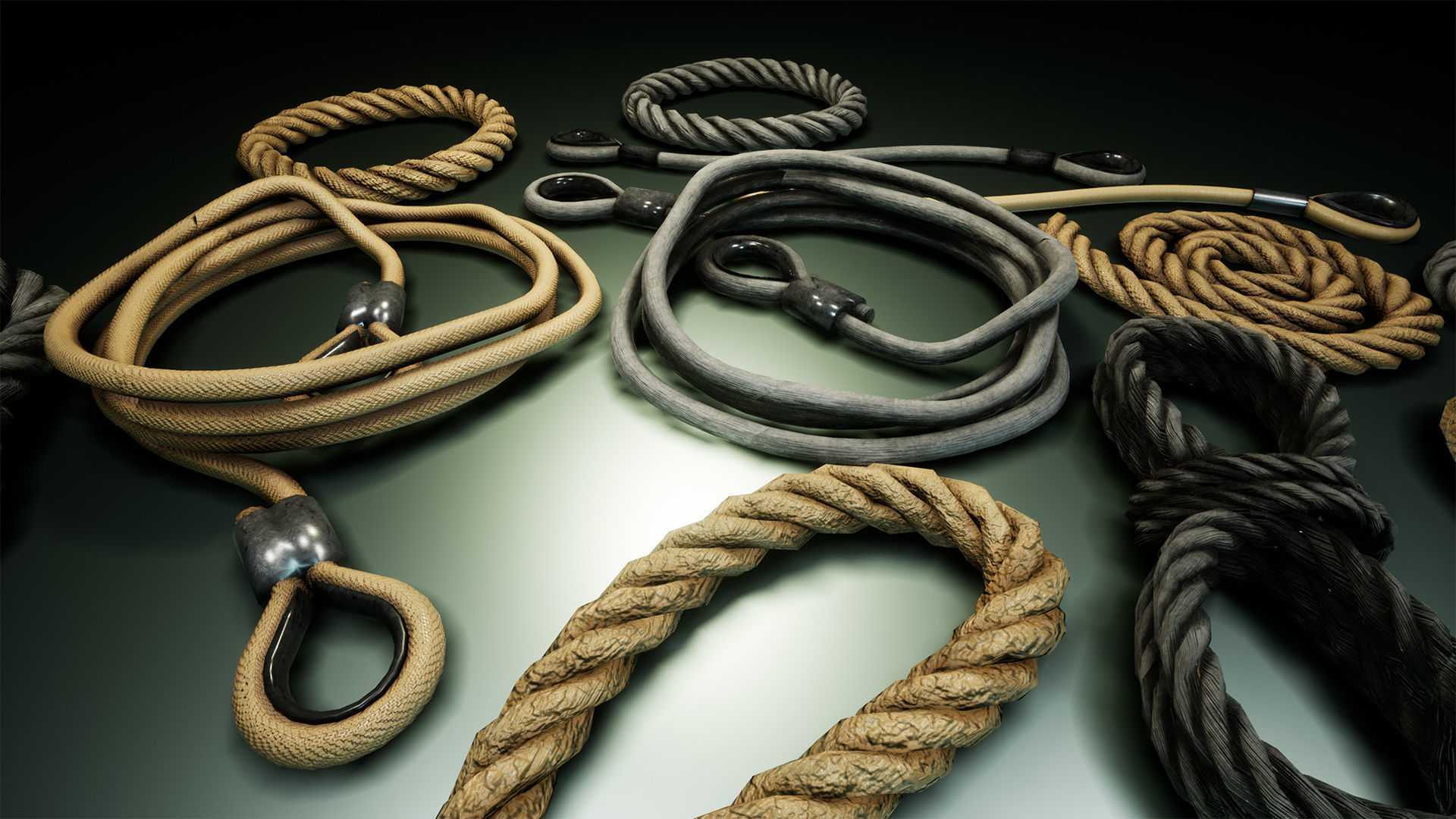 Ropes And Wires 20 Variations Low-poly 3D model_7