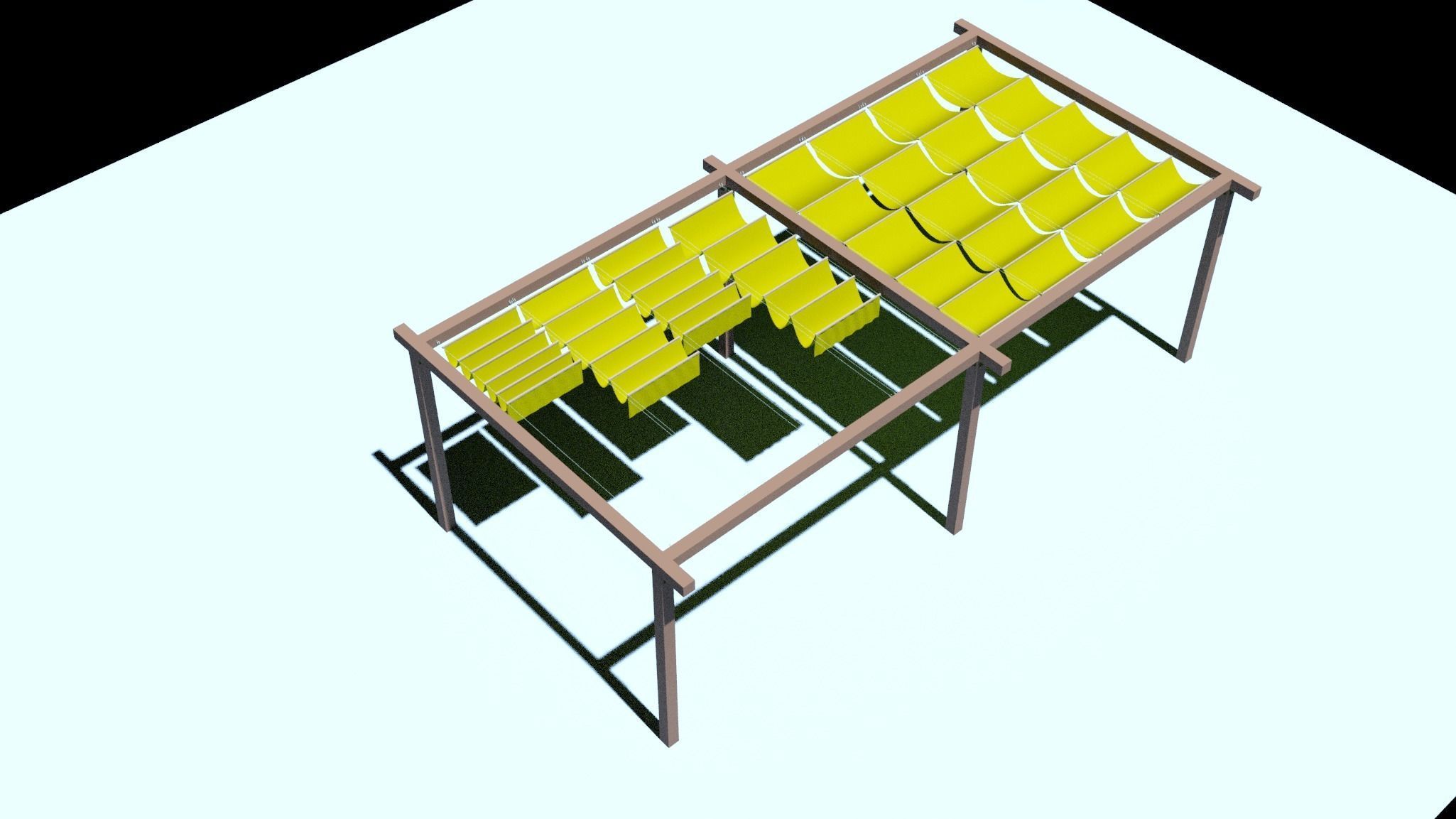 Wooden pergola Free 3D model_1