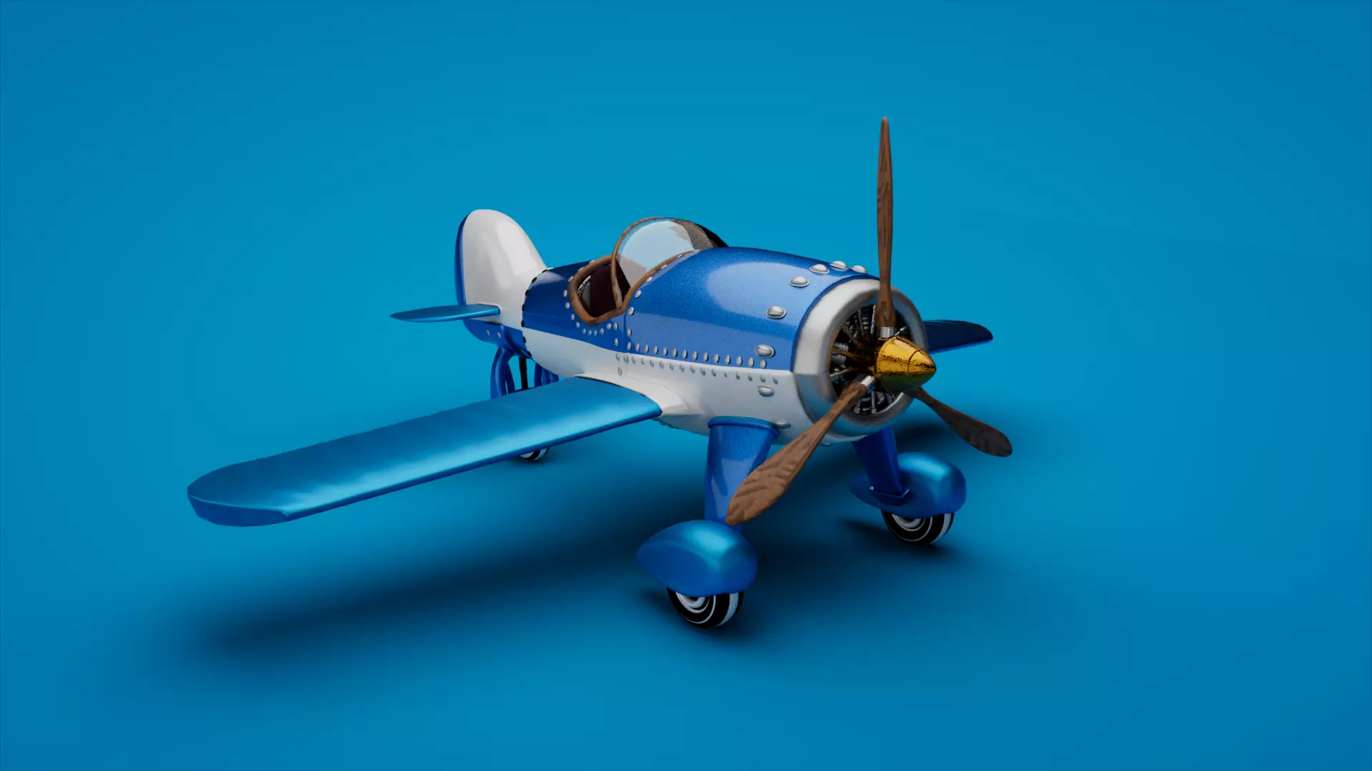 3d Biplane toy airplane 3D model_0