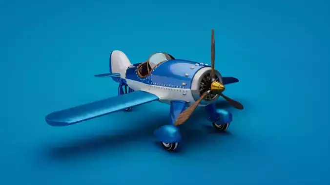 3d Biplane toy airplane 3D model