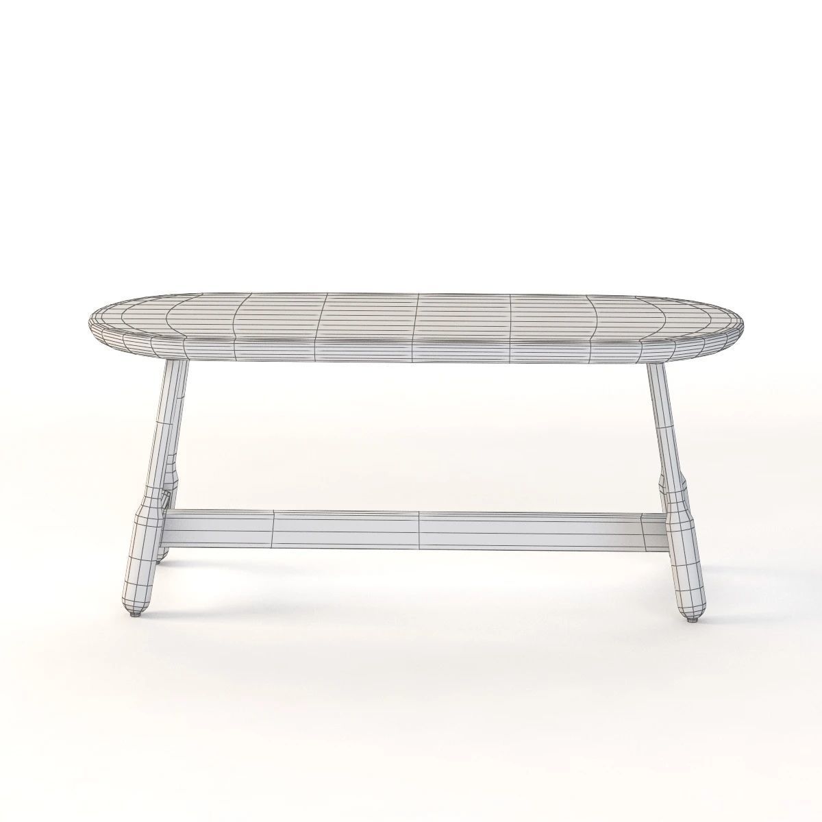 Massproductions Albert Solid Wood Bench 3D model_9