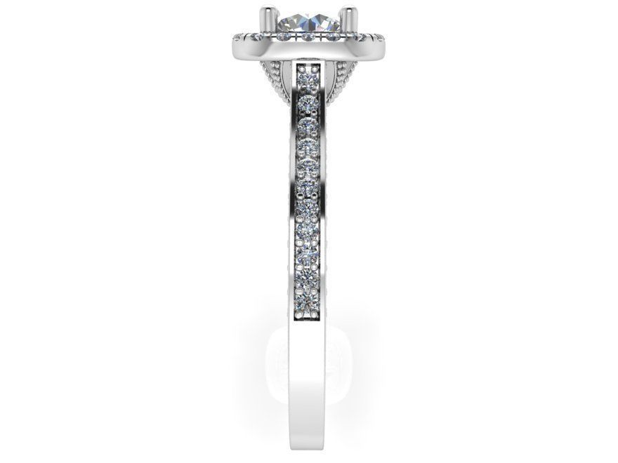 Oval Halo Euro Shank Ring 2307 3D print model  3D print model_3