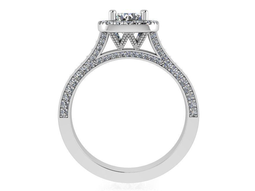 Oval Halo Euro Shank Ring 2307 3D print model  3D print model_2
