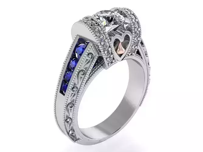 Peg Head Cathedral Diamond Ring 2308 3D print model