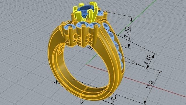 French Pave Ring 2309 3D print model 3D print model_5