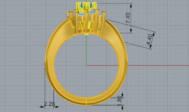 French Pave Ring 2309 3D print model 3D print model_6