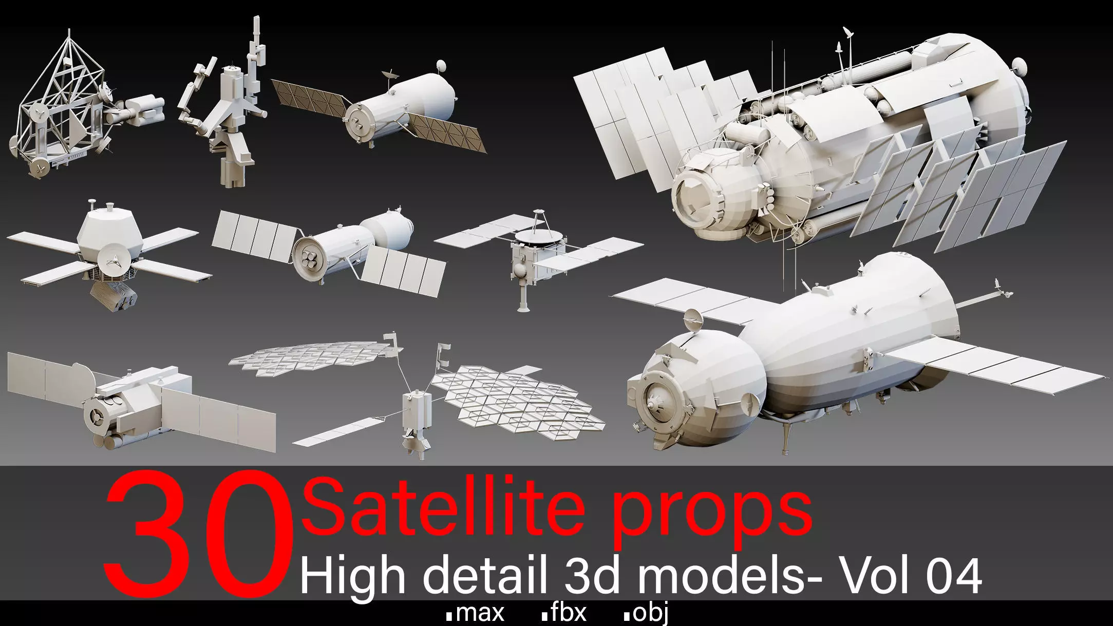 30- Satellite Props- High detail 3d models- Vol 04 Low-poly 3D model_0
