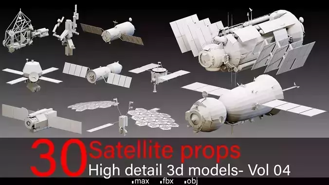 30- Satellite Props- High detail 3d models- Vol 04 Low-poly 3D model