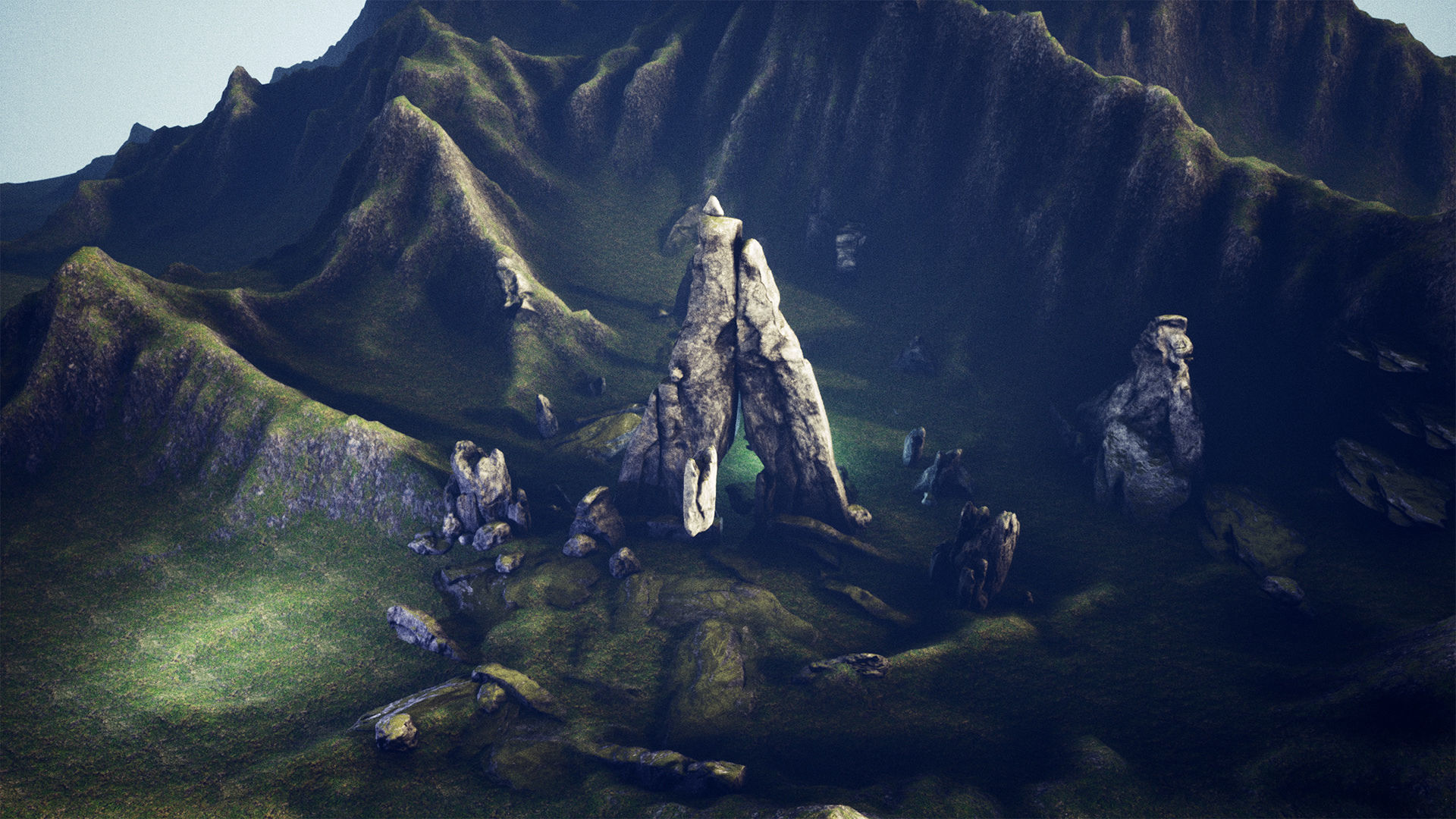 Rocks And Cliffs  50 variations Low-poly 3D model_10