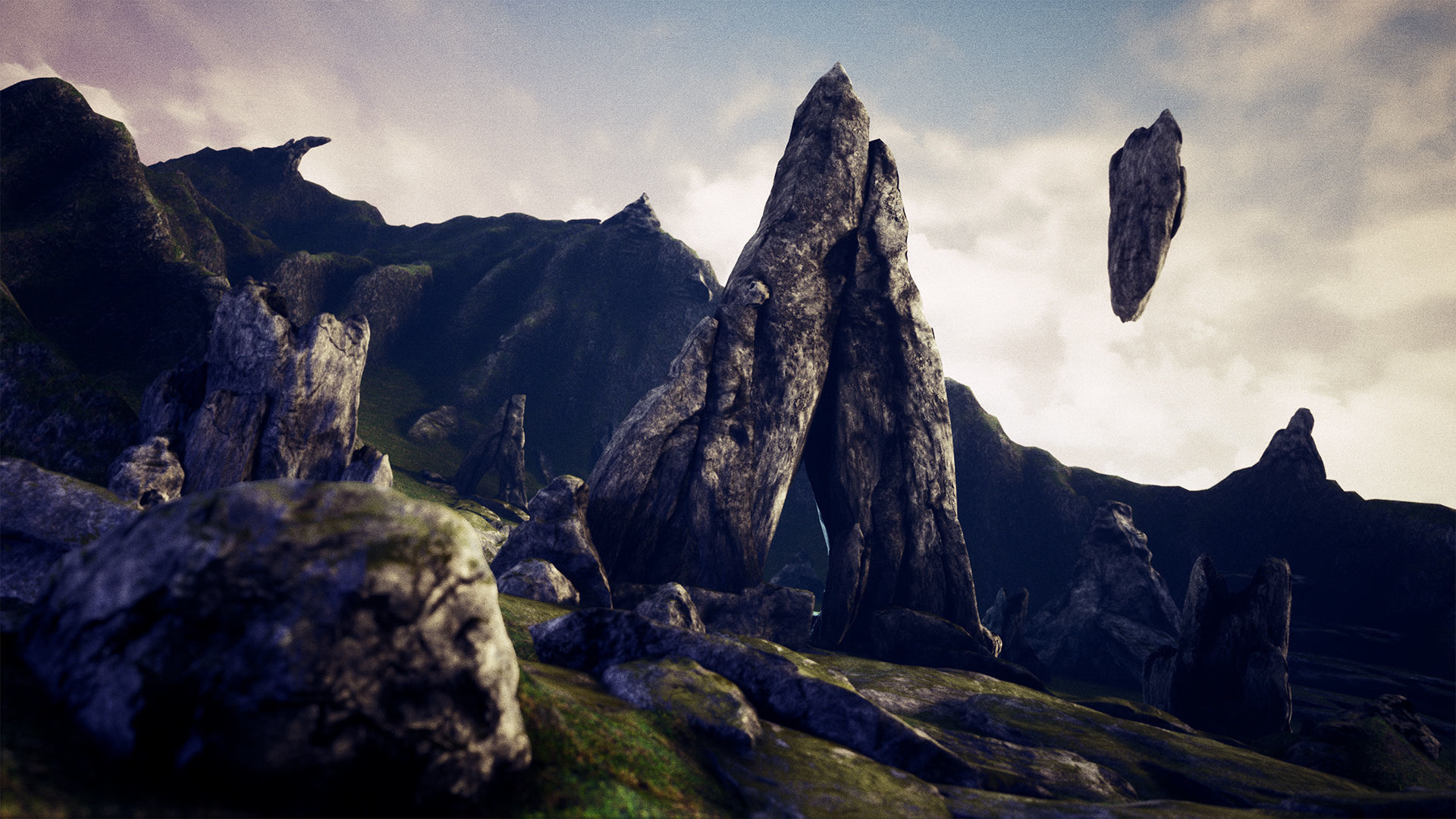 Rocks And Cliffs  50 variations Low-poly 3D model_13