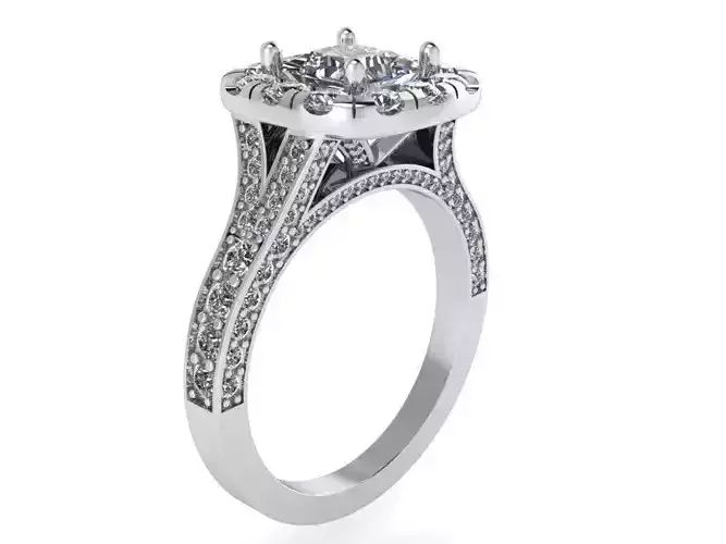 Square diamond ring 2311 3D print model 