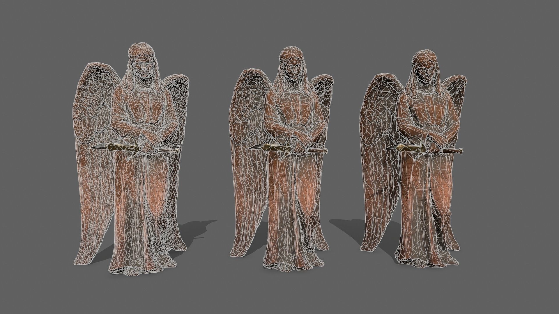 Angel Low-poly 3D model_9